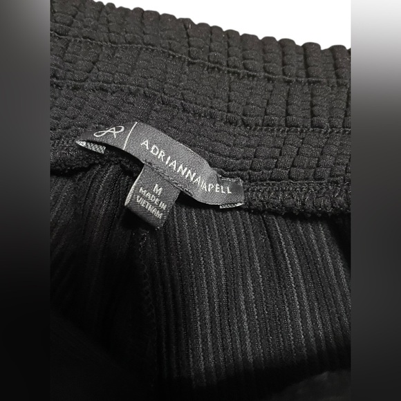 Adrianna Pappell Med Two Piece Matching Set Wide Leg Pants and Top Black Lounge - Picture 6 of 13